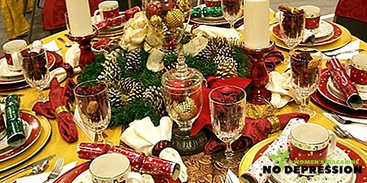Festive table setting for the New Year 2018